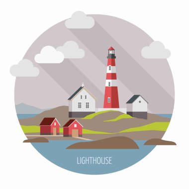 Manzara düz deniz feneri
