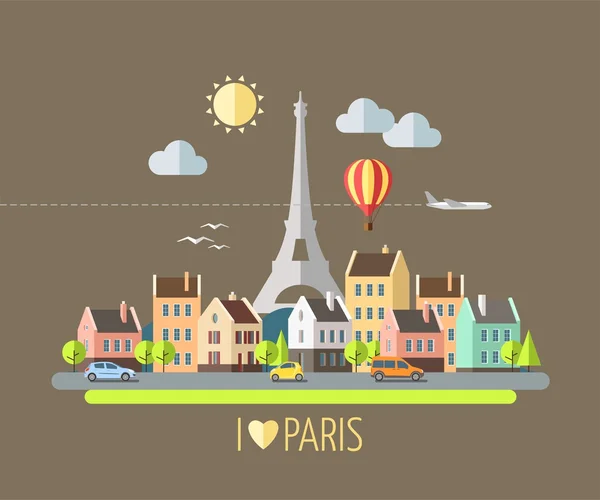 Tour Eiffel à Paris, France — Image vectorielle