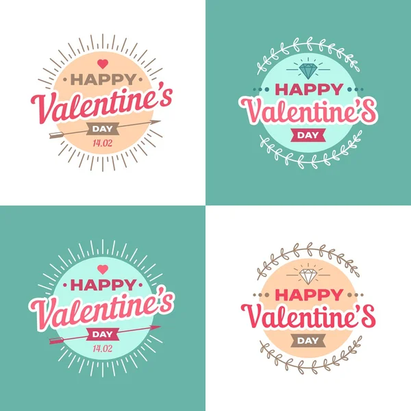 Valentines day vector illustrations and typography elements. — Stock Vector