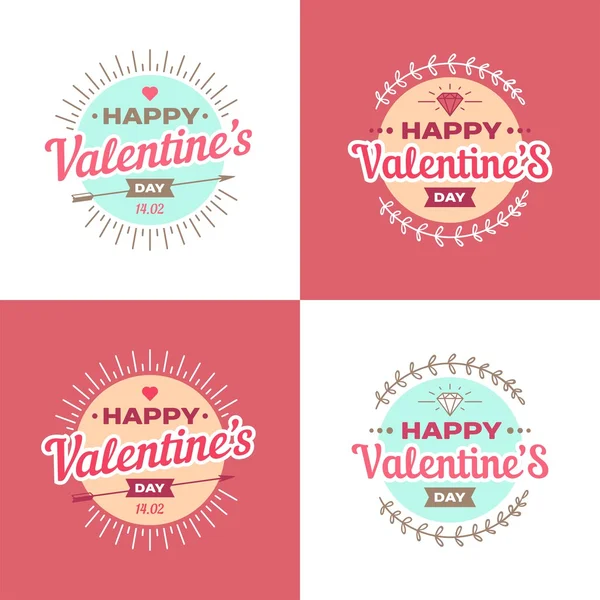 San Valentino illustrazioni vettoriali ed elementi tipografici . — Vettoriale Stock