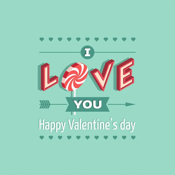 Liebe, ich liebe dich, Valentinstag Karte - Vektorillustration. — Stockvektor