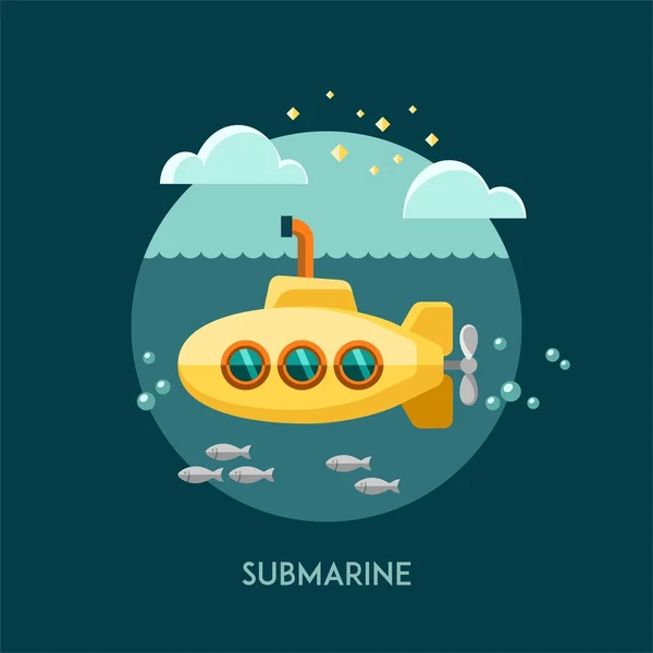 Submarino. — Vector de stock