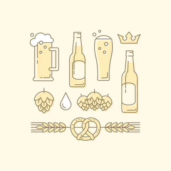 Bier-Design-Elemente gesetzt — Stockvektor