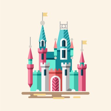 Magical castle. Fabulous palace. vector