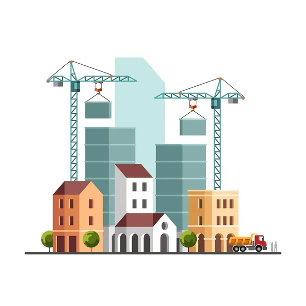 Construction site. Under construction. Building business. Construction industry. — Stock Vector