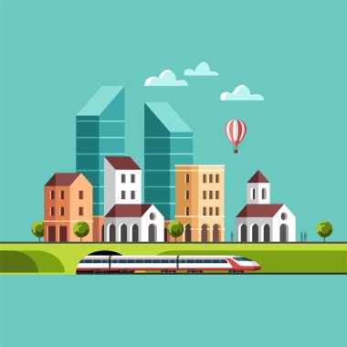 Büyük şehir. Cityscape. Kentsel peyzaj ve şehir hayatı.
