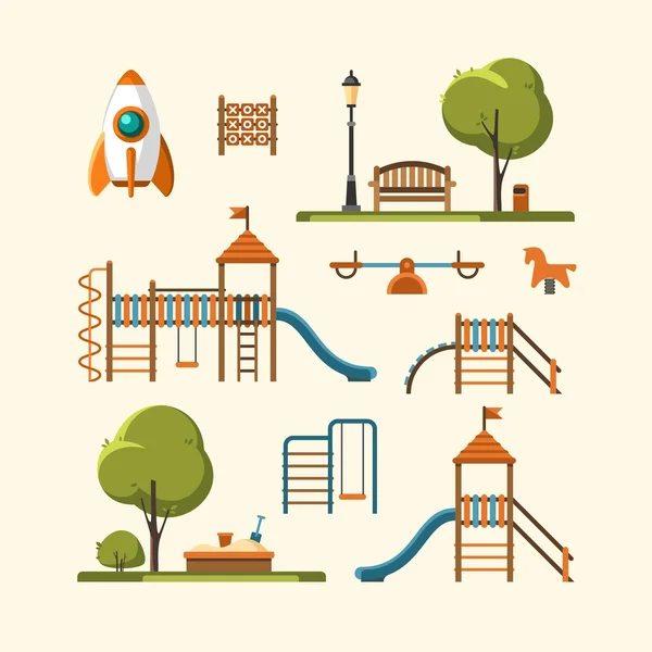 Gyerek játszótér, city park meg. — Stock Vector