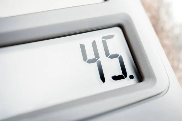 Number 45 On The Display Of A Solar Calculator — Stock Photo, Image