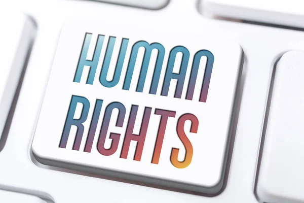 Human Rights Written On A Keyboard Button — Stock Photo, Image