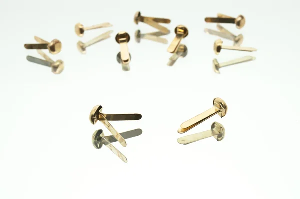 Collection Of Brass Brads — Stock Photo, Image