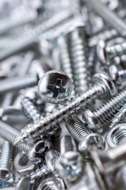 Çeşitli demir vida ve cıvata somun #2 büyük bir toplama