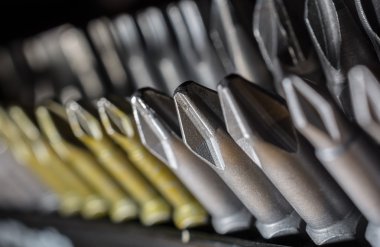 Phillips, Torx, Star ve oluklu bit 1 makroyu topluluğu