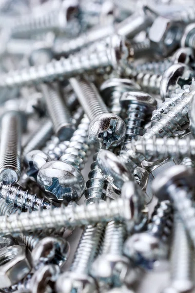 A Big Collection Of Various Iron Screws and Bolt Nuts #1 — Stock Photo, Image