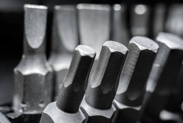 Makro-Sammlung von Phillips, Torx, Stern und Schlitzmeißeln 3 — Stockfoto