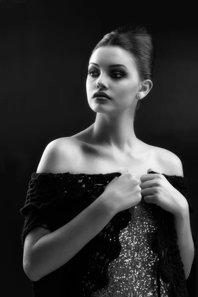 Glamour modell gyönyörű nő portréja — Stock Fotó