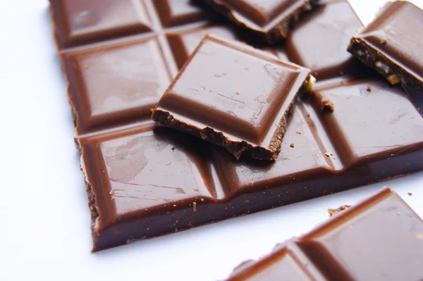 Шоколад, кусочек, крупный план, какао — стоковое фото