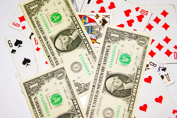 İskambil kartları, para, Doları, bahis, oynama