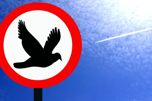Rotes Verbotsschild "Flugzeuge nicht fliegen lassen" ! " — Stockfoto