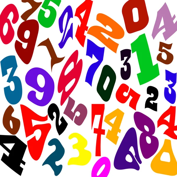 Οι αριθμοί των διαφορετικών γραμματοσειρών σε λευκό φόντο . — Φωτογραφία Αρχείου