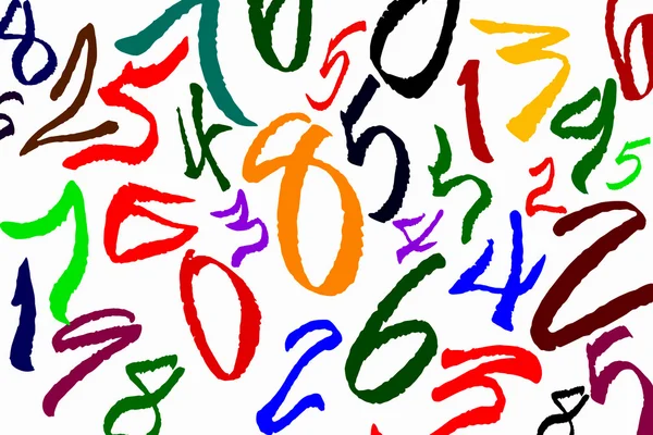 The numbers of different fonts on a white background . — Stock Photo, Image