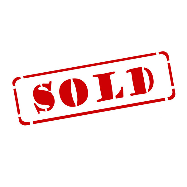 Красная марка "продается" 'на белом фоне
