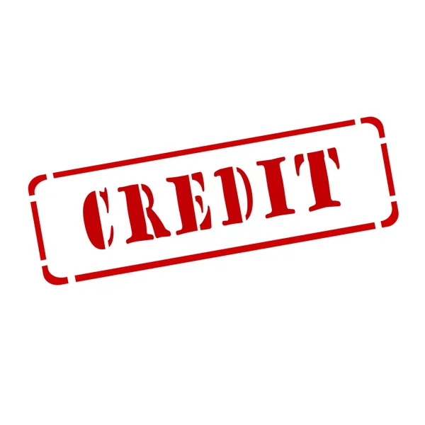 Czerwony znaczek "kredyt"na białym tle — Zdjęcie stockowe