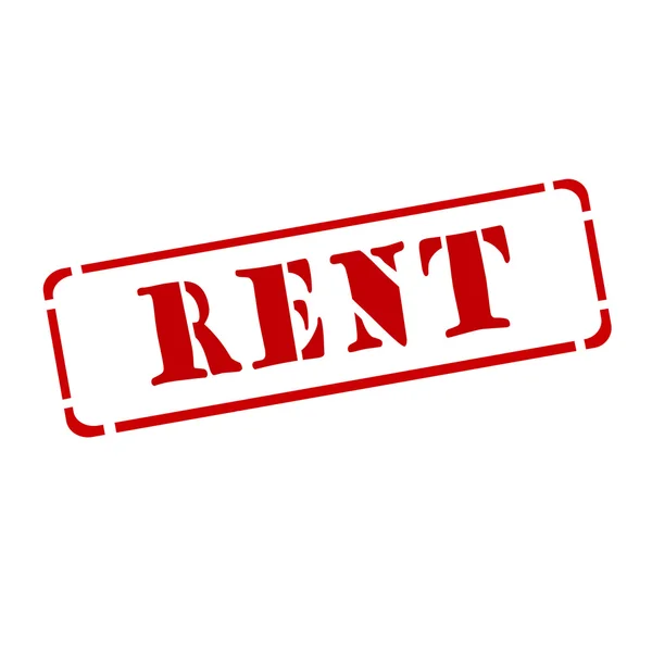 Red stamp   " rent  "on white background — Stock Photo, Image
