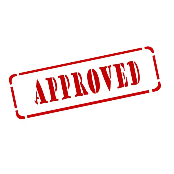 A red stamp " approved " on a white background — Stock Photo, Image