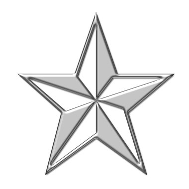 beyaz zemin üzerine Gümüş Yıldız