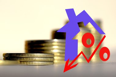Para bir arka plan üzerinde kırmızı yüzde işareti .