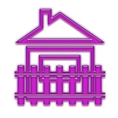 Beyaz bir arka plan üzerinde bir özel ev sembolü