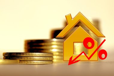 Para bir arka plan üzerinde kırmızı yüzde işareti .