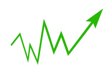Yeşil işaret ok - grafik üzerinde beyaz bir arka plan