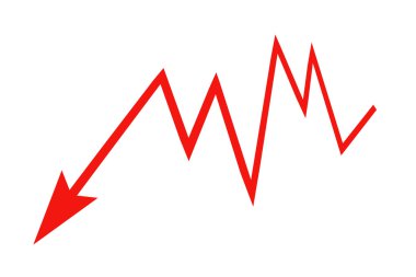Kırmızı işaret ok - grafik üzerinde beyaz bir arka plan