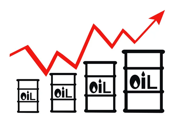 石油产品桶和提价时间表 . — 图库照片