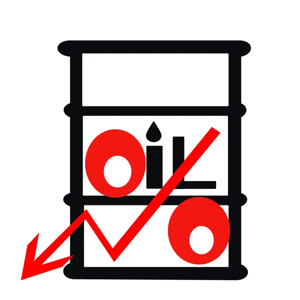 Баррель для нефтепродуктов и знак красного процента  . — стоковое фото