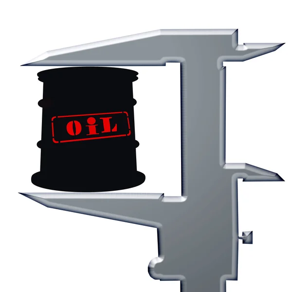 Vat voor olie en een meetinstrument . — Stockfoto