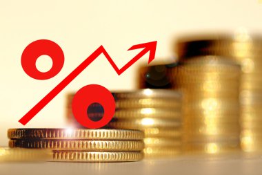 Para bir arka plan üzerinde kırmızı yüzde işareti . 