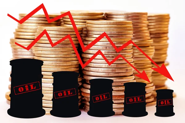 Barriles y calendario de subidas de precios de los productos petrolíferos  . —  Fotos de Stock