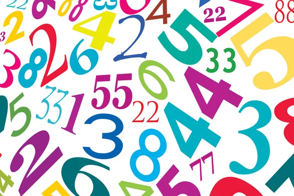 The numbers of different fonts on a white background . — Stock Photo, Image