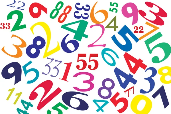 The numbers of different fonts on a white background . — Stock Photo, Image