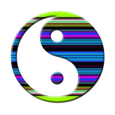 Yin - Yang beyaz bir arka plan üzerinde sembolü