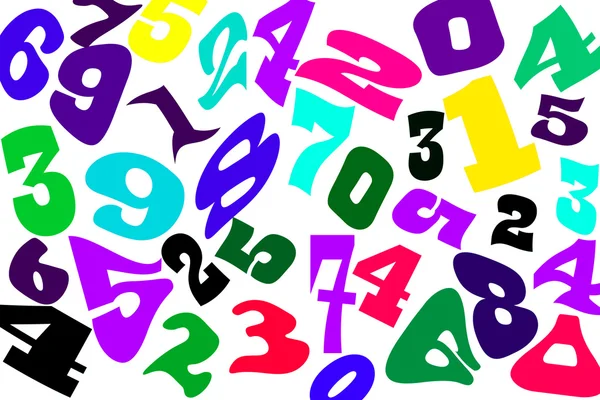 The numbers of different fonts on a white background . — Stock Photo, Image