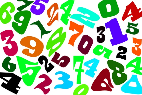 Οι αριθμοί των διαφορετικών γραμματοσειρών σε λευκό φόντο . — Φωτογραφία Αρχείου