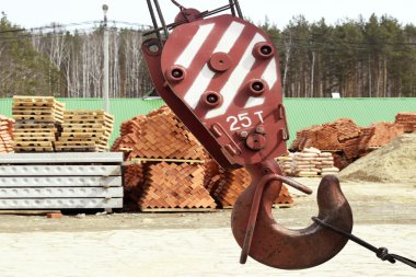 Lifting hook of a construction crane clipart