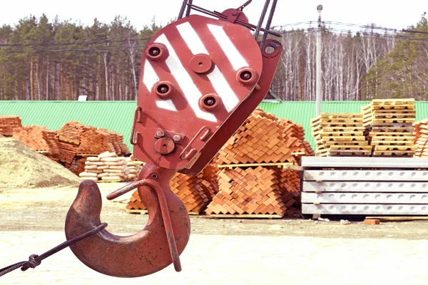 Lifting hook of a construction crane — Stock Photo, Image