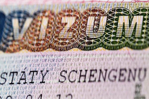 Fragmento de visado Schengen — Foto de Stock