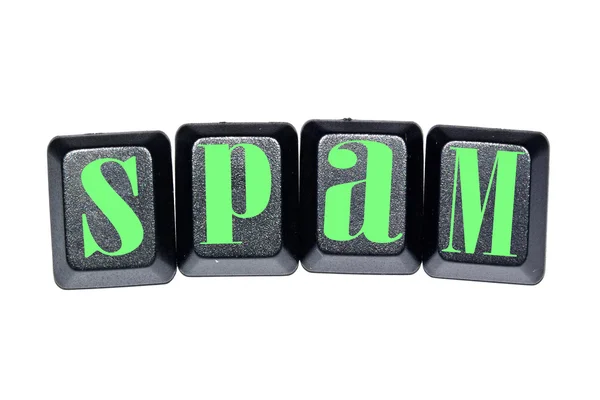 Le mot spam sur le clavier — Photo