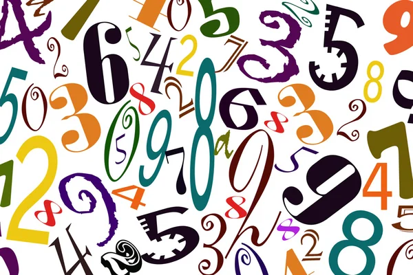 The background of numbers of different types of fonts — Stock Photo, Image