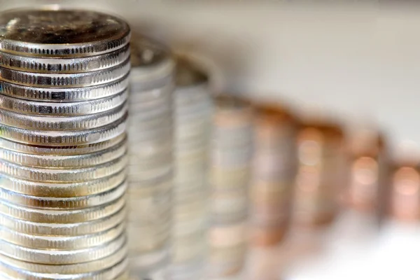 Coins stacked in bars.